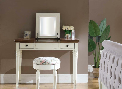 Schminktisch + Hocker Konsole Schmink Tische Tisch Konsolen Sekretär Neu Spiegel